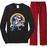 Dabbing Unicorn Dinosaur T Rex Long Sleeve Pajama Set