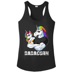 Dadacorn Unicorn Dad and Baby Christmas Papa Gift Ladies PosiCharge Competitor Racerback Tank