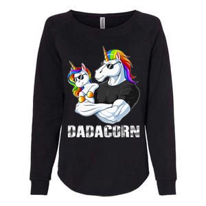 Dadacorn Unicorn Dad and Baby Christmas Papa Gift Womens California Wash Sweatshirt