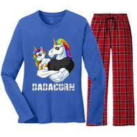 Dadacorn Unicorn Dad and Baby Christmas Papa Gift Women's Long Sleeve Flannel Pajama Set 