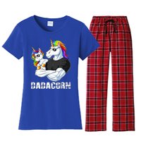 Dadacorn Unicorn Dad and Baby Christmas Papa Gift Women's Flannel Pajama Set