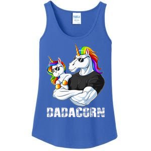 Dadacorn Unicorn Dad and Baby Christmas Papa Gift Ladies Essential Tank