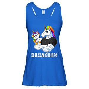 Dadacorn Unicorn Dad and Baby Christmas Papa Gift Ladies Essential Flowy Tank