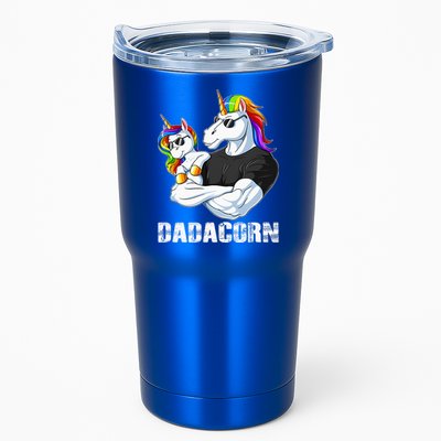 Dadacorn Unicorn Dad and Baby Christmas Papa Gift Tumbler