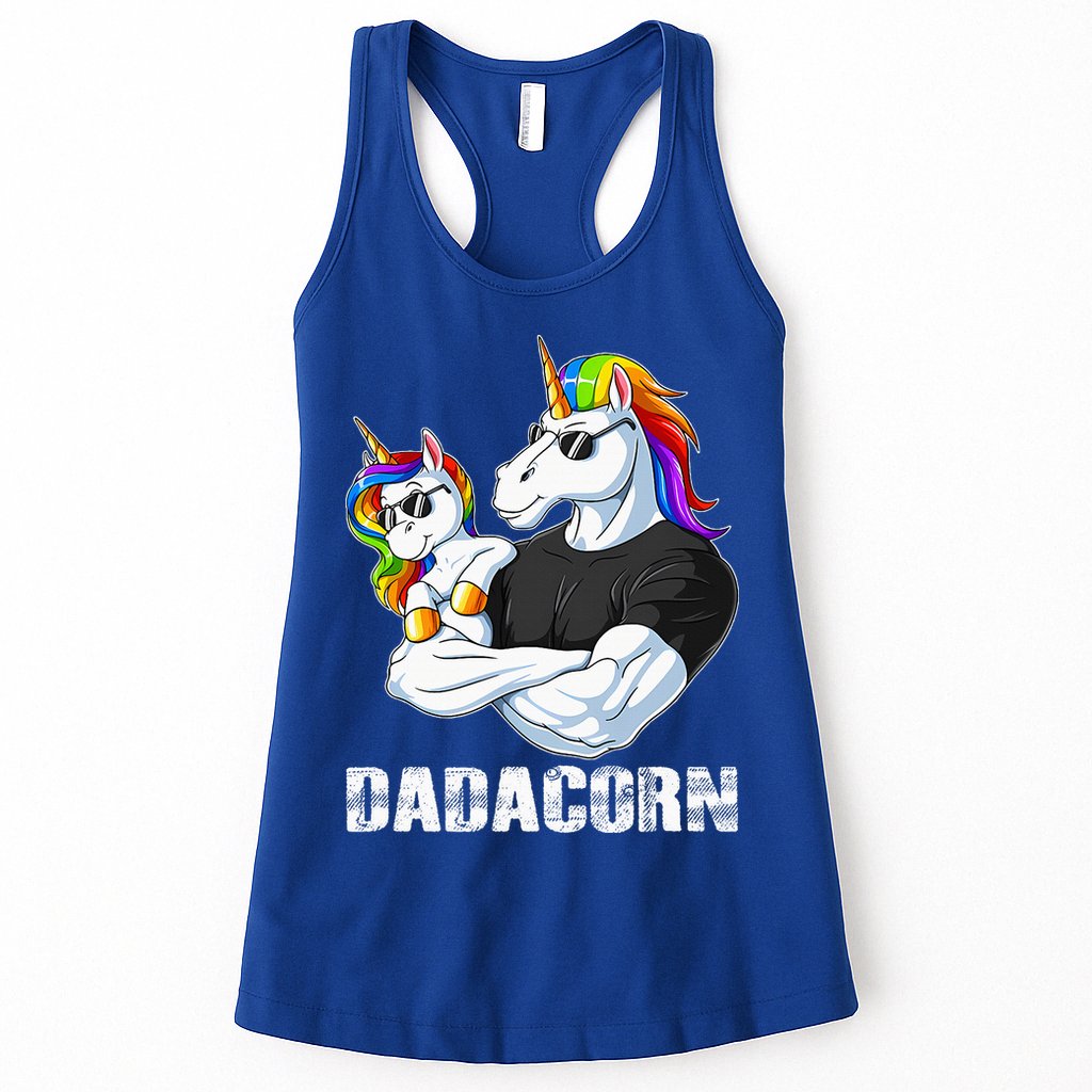 Dadacorn Unicorn Dad and Baby Christmas Papa Gift Womens Tank Top