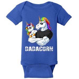 Dadacorn Unicorn Dad and Baby Christmas Papa Gift Baby Bodysuit