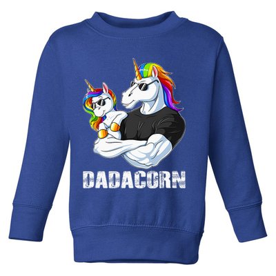 Dadacorn Unicorn Dad and Baby Christmas Papa Gift Toddler Sweatshirt
