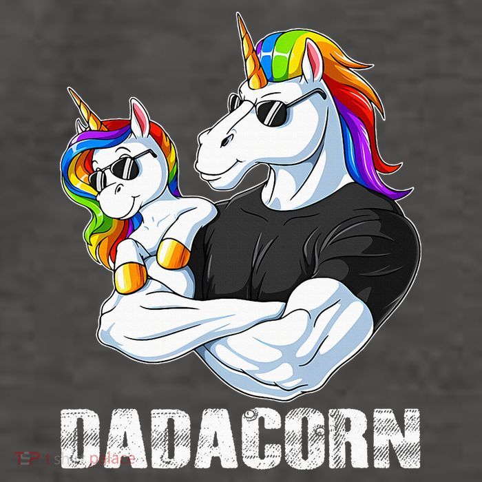 Dadacorn Unicorn Dad and Baby Christmas Papa Gift Vector Backpack