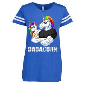 Dadacorn Unicorn Dad and Baby Christmas Papa Gift Enza Ladies Jersey Football T-Shirt