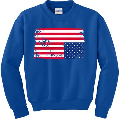 Distress Upside Down American Flag Kids Sweatshirt