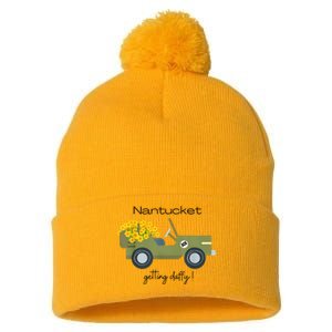 Daffodils Upon Daffodils Nantucket Getting Ack Pom Pom 12in Knit Beanie