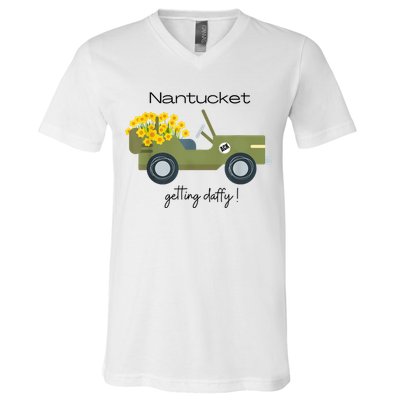 Daffodils Upon Daffodils Nantucket Getting Ack V-Neck T-Shirt