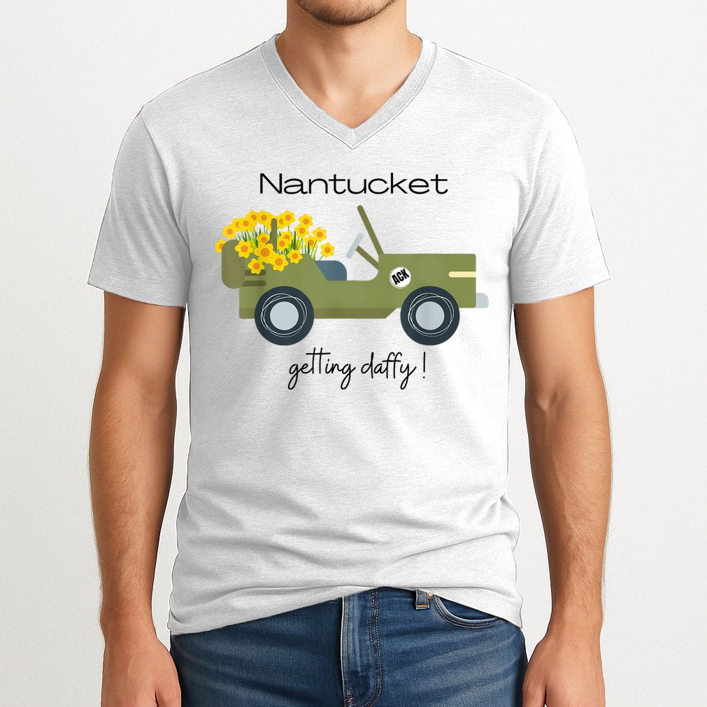 Daffodils Upon Daffodils Nantucket Getting Ack V-Neck T-Shirt