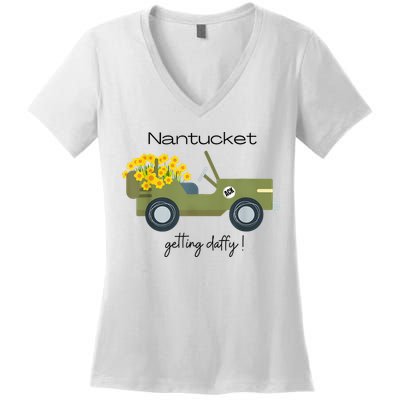 Daffodils Upon Daffodils Nantucket Getting Ack Women's V-Neck T-Shirt