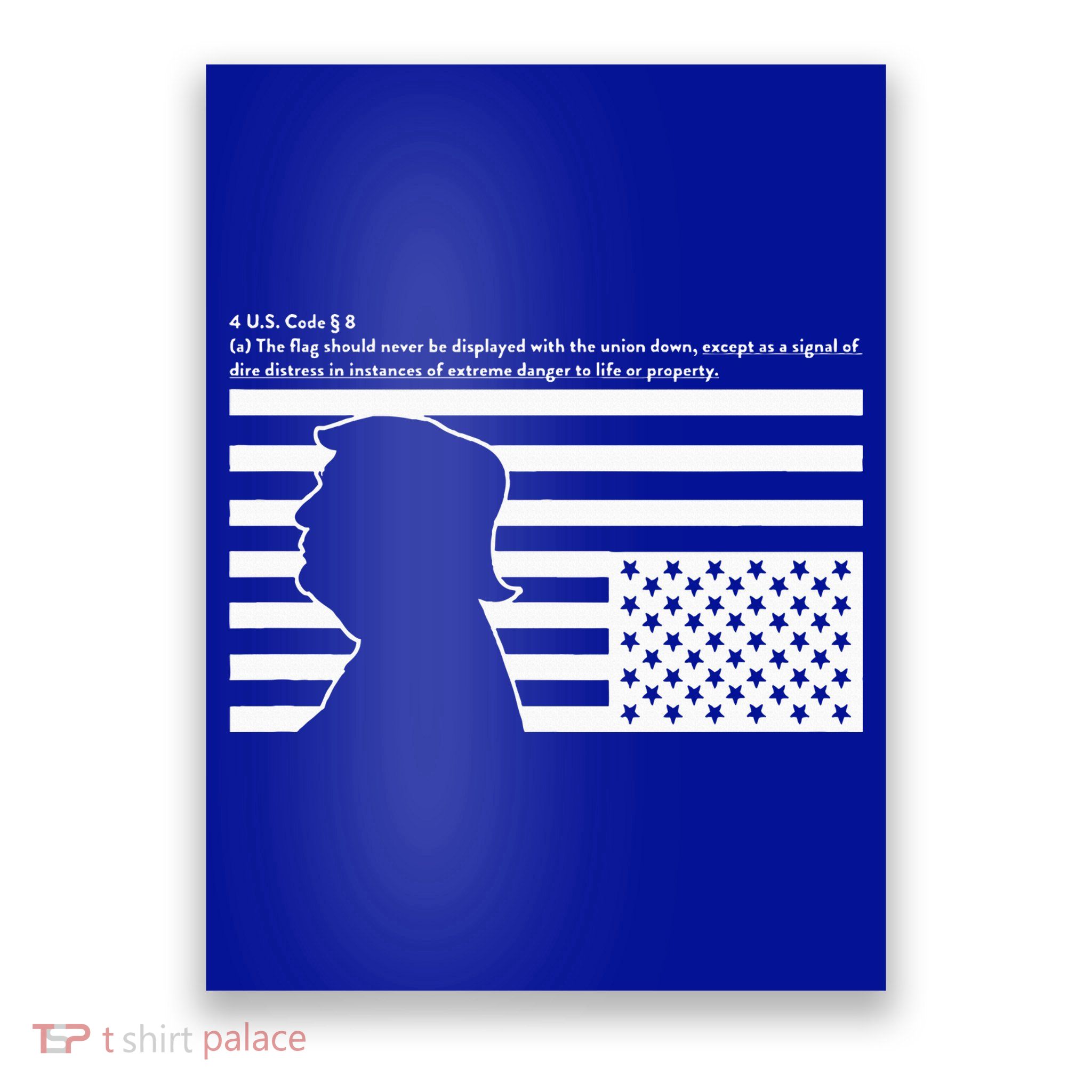 Distress Upside Down Flag Code Usa Save America Poster