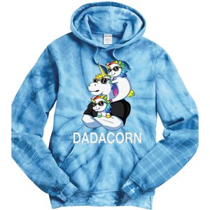 dadacorn unicorn dad far of 2 fars day Tie Dye Hoodie