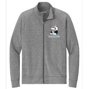 dadacorn unicorn dad far of 2 fars day Stretch Full-Zip Cadet Jacket