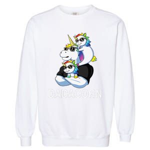 dadacorn unicorn dad far of 2 fars day Garment-Dyed Sweatshirt