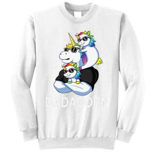 dadacorn unicorn dad far of 2 fars day Sweatshirt