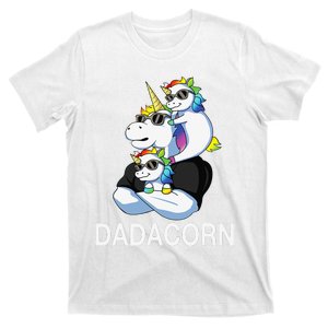 dadacorn unicorn dad far of 2 fars day T-Shirt