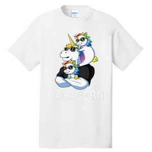 dadacorn unicorn dad far of 2 fars day Tall T-Shirt