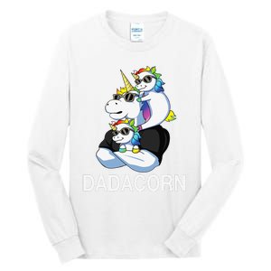 dadacorn unicorn dad far of 2 fars day Tall Long Sleeve T-Shirt