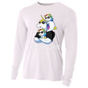 dadacorn unicorn dad far of 2 fars day Cooling Performance Long Sleeve Crew