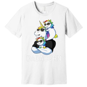 dadacorn unicorn dad far of 2 fars day Premium T-Shirt