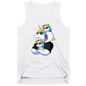 dadacorn unicorn dad far of 2 fars day Tank Top