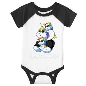 dadacorn unicorn dad far of 2 fars day Infant Baby Jersey Bodysuit