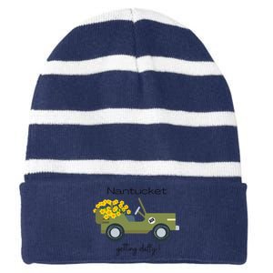 Daffodils Upon Daffodils Nantucket Getting D.Affy Ack Gift Funny Striped Beanie with Solid Band