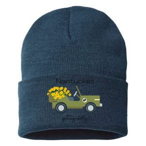 Daffodils Upon Daffodils Nantucket Getting D.Affy Ack Gift Funny Sustainable Knit Beanie