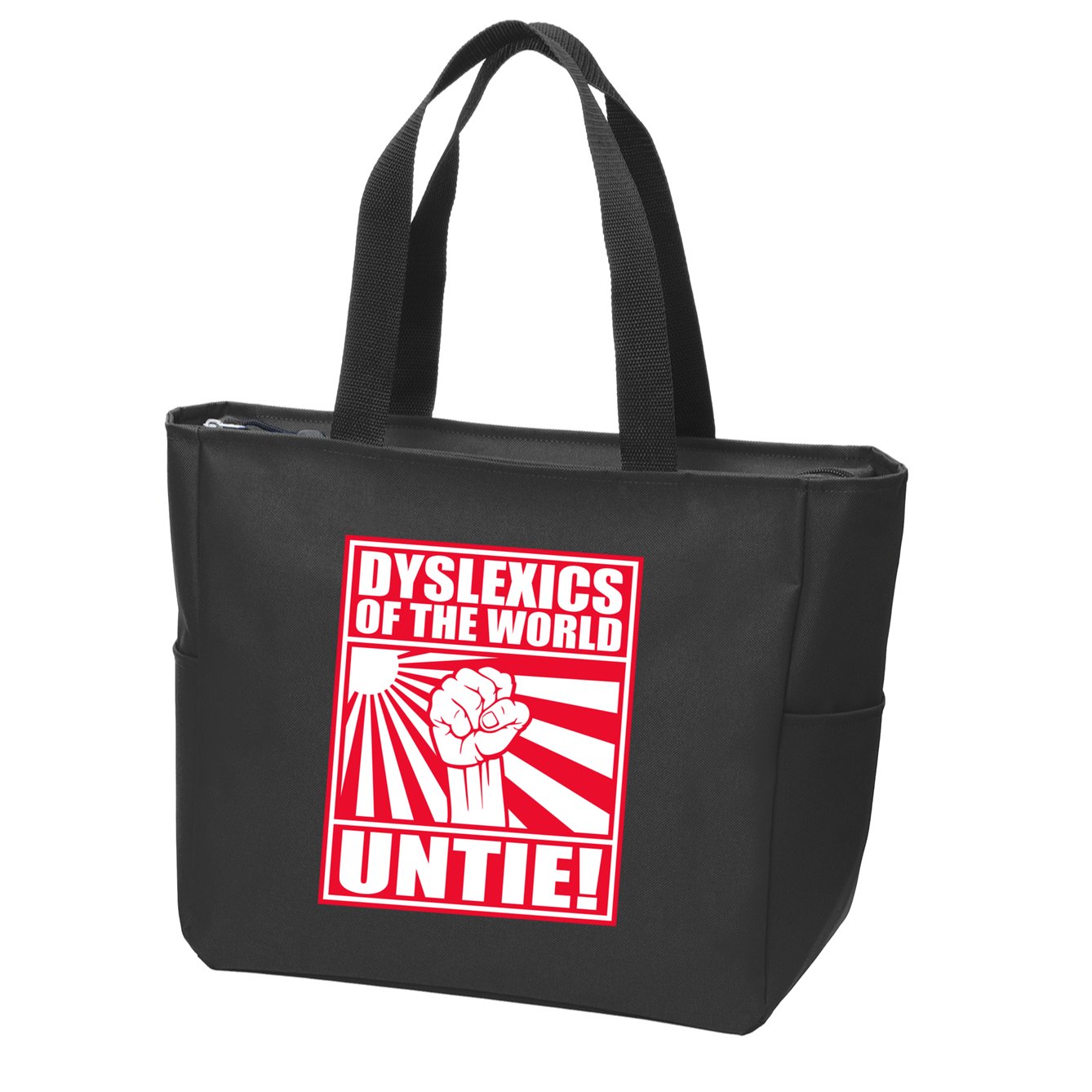Dyslexics Untie! Zip Tote Bag