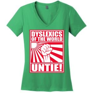 Dyslexics Untie! Women's V-Neck T-Shirt