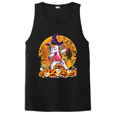 Dabbing Unicorn Dance Pumpkin Halloween Witch Skeleton Gift PosiCharge Competitor Tank