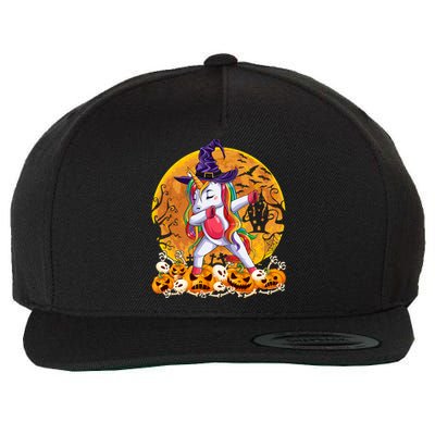 Dabbing Unicorn Dance Pumpkin Halloween Witch Skeleton Gift Wool Snapback Cap