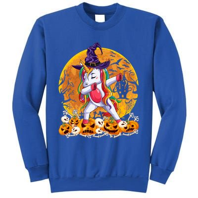 Dabbing Unicorn Dance Pumpkin Halloween Witch Skeleton Gift Sweatshirt