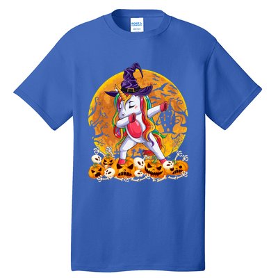 Dabbing Unicorn Dance Pumpkin Halloween Witch Skeleton Gift Tall T-Shirt