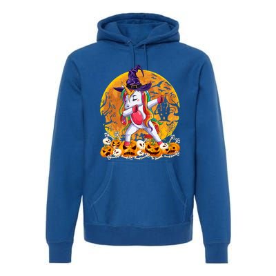 Dabbing Unicorn Dance Pumpkin Halloween Witch Skeleton Gift Premium Hoodie