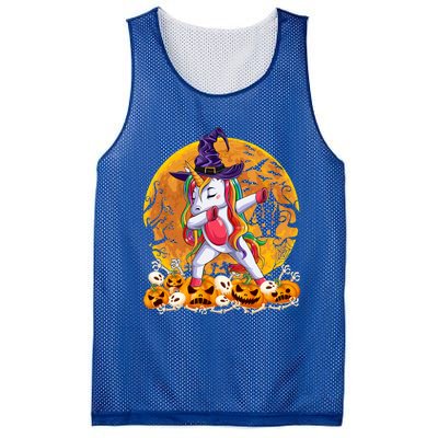 Dabbing Unicorn Dance Pumpkin Halloween Witch Skeleton Gift Mesh Reversible Basketball Jersey Tank