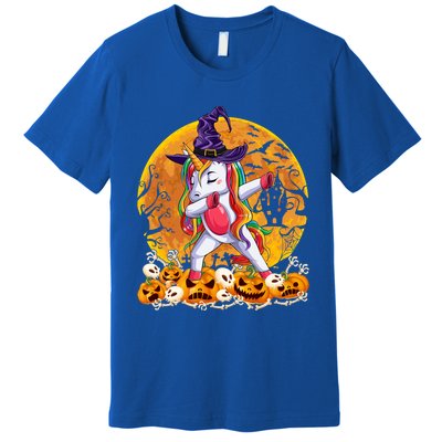 Dabbing Unicorn Dance Pumpkin Halloween Witch Skeleton Gift Premium T-Shirt