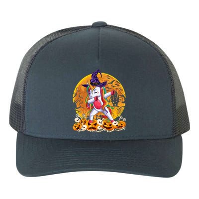 Dabbing Unicorn Dance Pumpkin Halloween Witch Skeleton Gift Yupoong Adult 5-Panel Trucker Hat