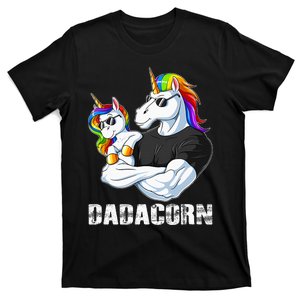 Dadacorn Unicorn Dad and Baby Christmas Papa Gift T-Shirt