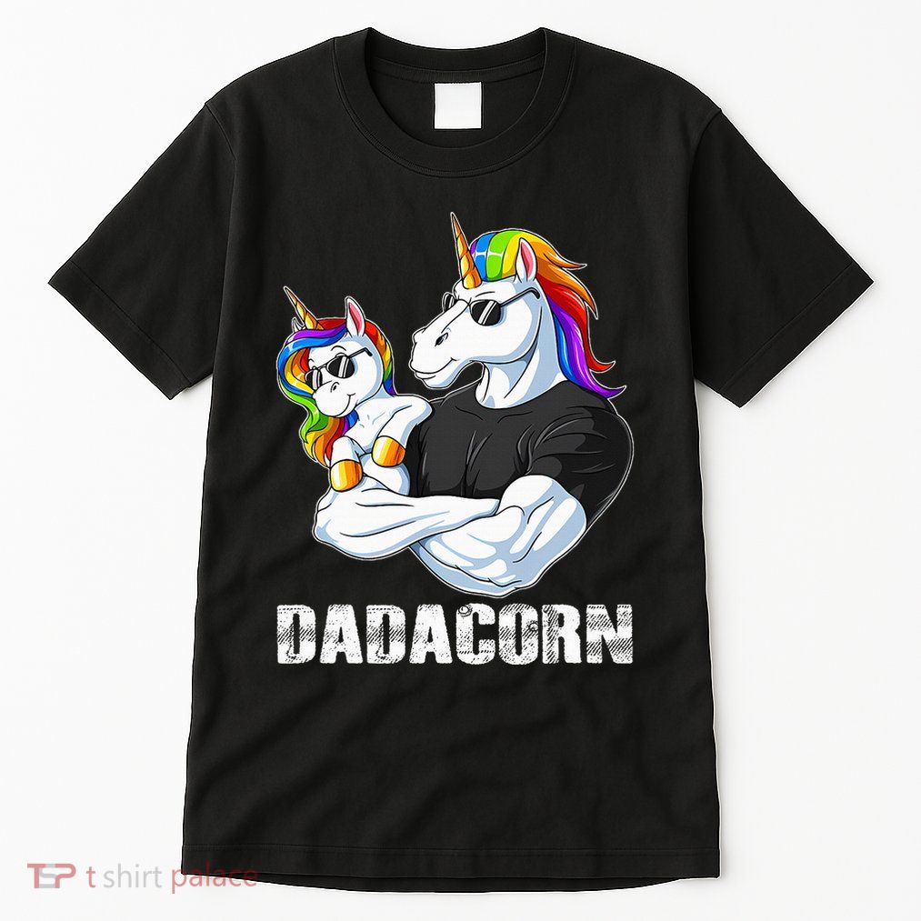 Dadacorn Unicorn Dad and Baby Christmas Papa Gift Tall T-Shirt