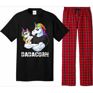 Dadacorn Unicorn Dad and Baby Christmas Papa Gift Pajama Set