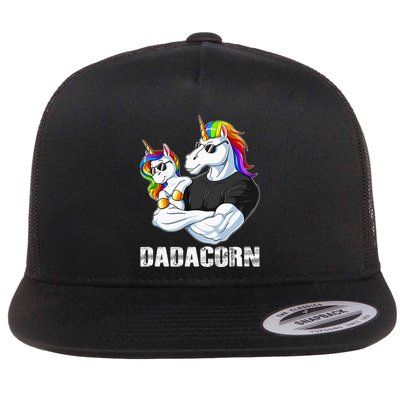 Dadacorn Unicorn Dad and Baby Christmas Papa Gift Flatbill Hat