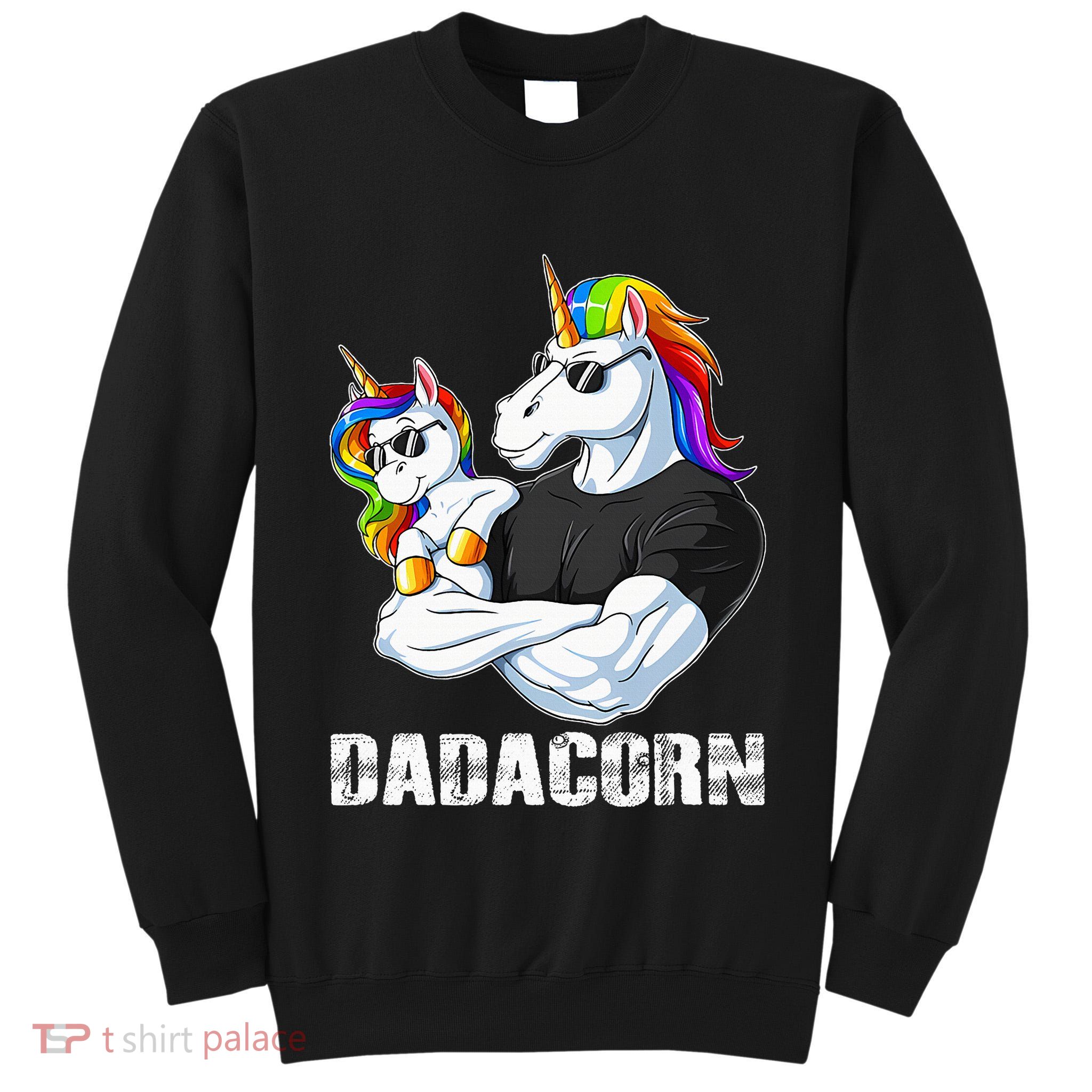 Dadacorn Unicorn Dad and Baby Christmas Papa Gift Tall Sweatshirt