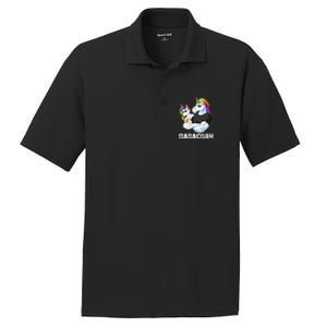 Dadacorn Unicorn Dad and Baby Christmas Papa Gift PosiCharge RacerMesh Polo