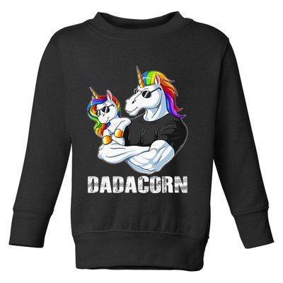 Dadacorn Unicorn Dad and Baby Christmas Papa Gift Toddler Sweatshirt
