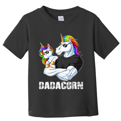 Dadacorn Unicorn Dad and Baby Christmas Papa Gift Toddler T-Shirt